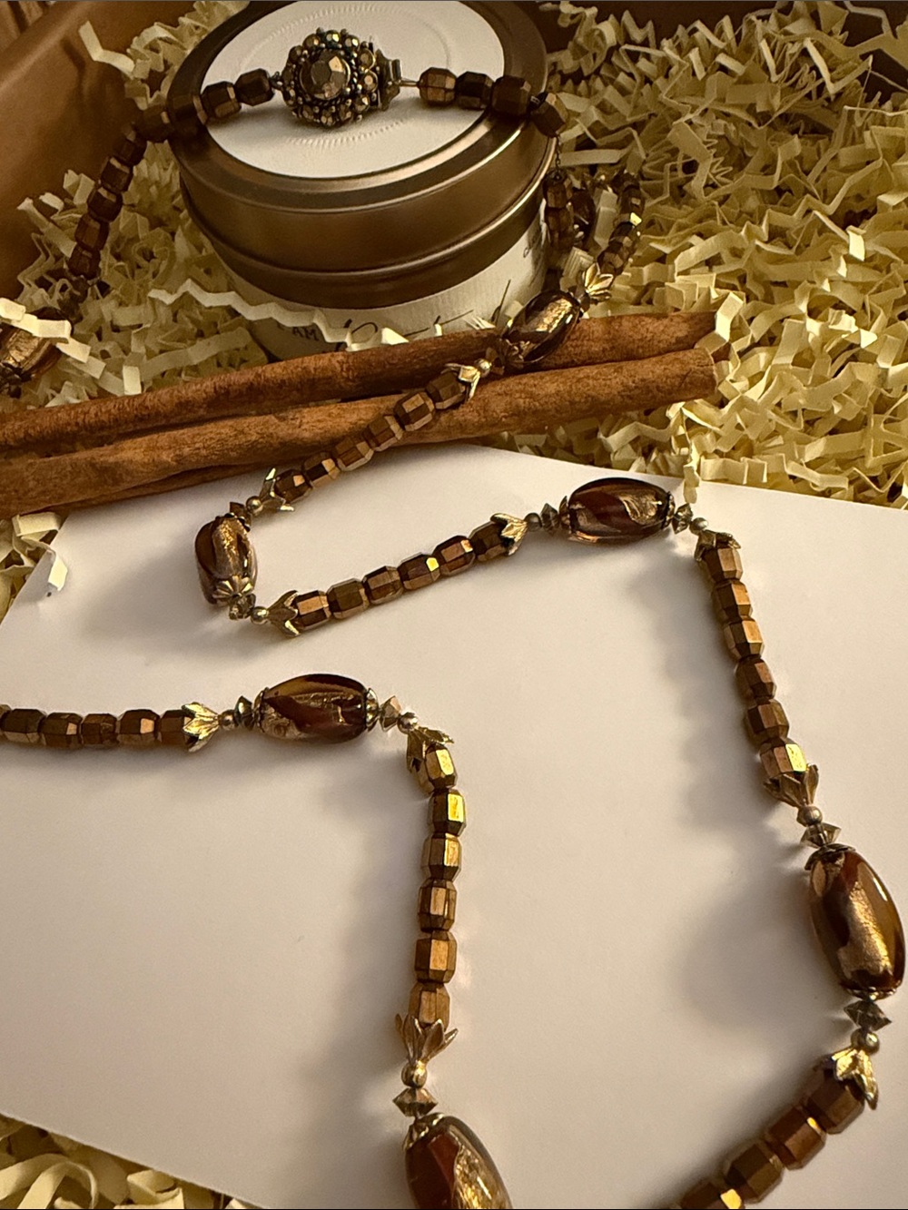 Vintage Hope 1965 Jewelry Elegant Brown Glass Bead Necklace - Women Jewelry